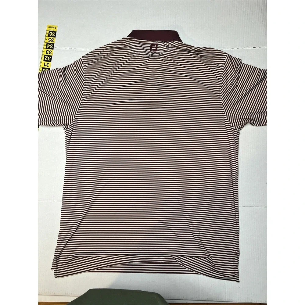 Footjoy Golf Polo Shirt Men's Large Richland  Embroidered Sleeve Striped - Picture 13 of 16